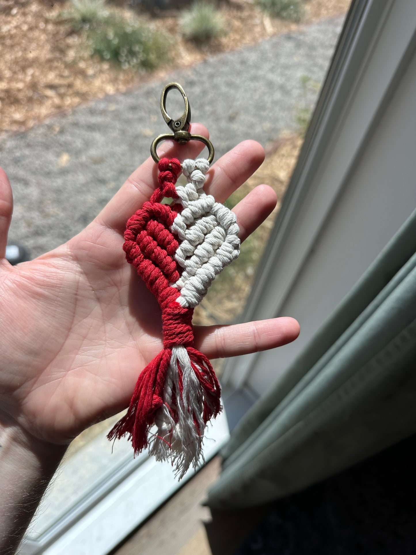 Heart Macrame Keychain