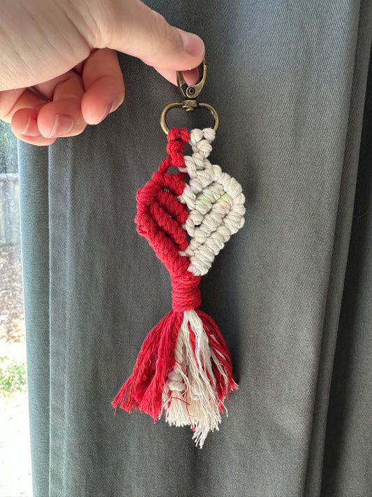 Heart Macrame Keychain