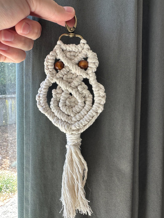 Owl Macrame Keychain