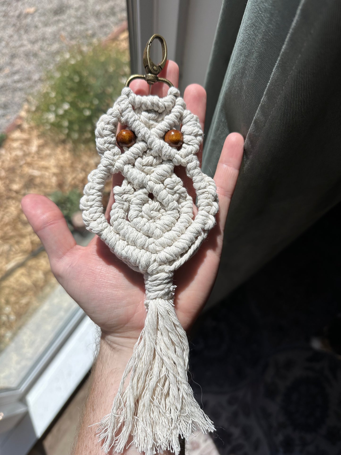 Owl Macrame Keychain